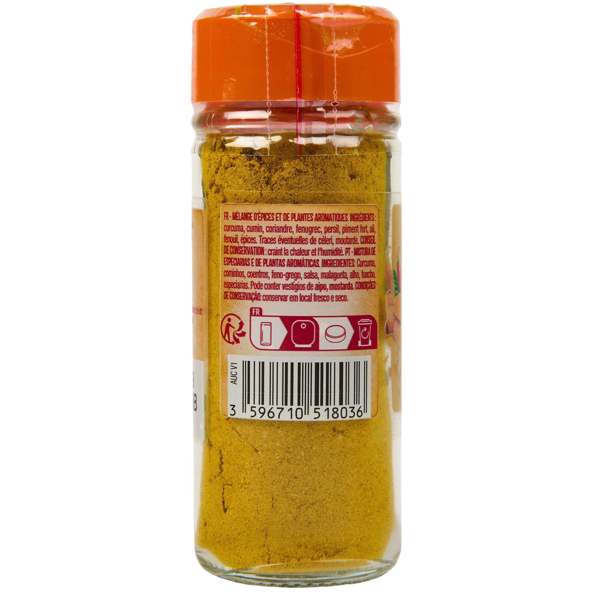 Voir la diapositive 2 : AUCHAN Curry en poudre 42g