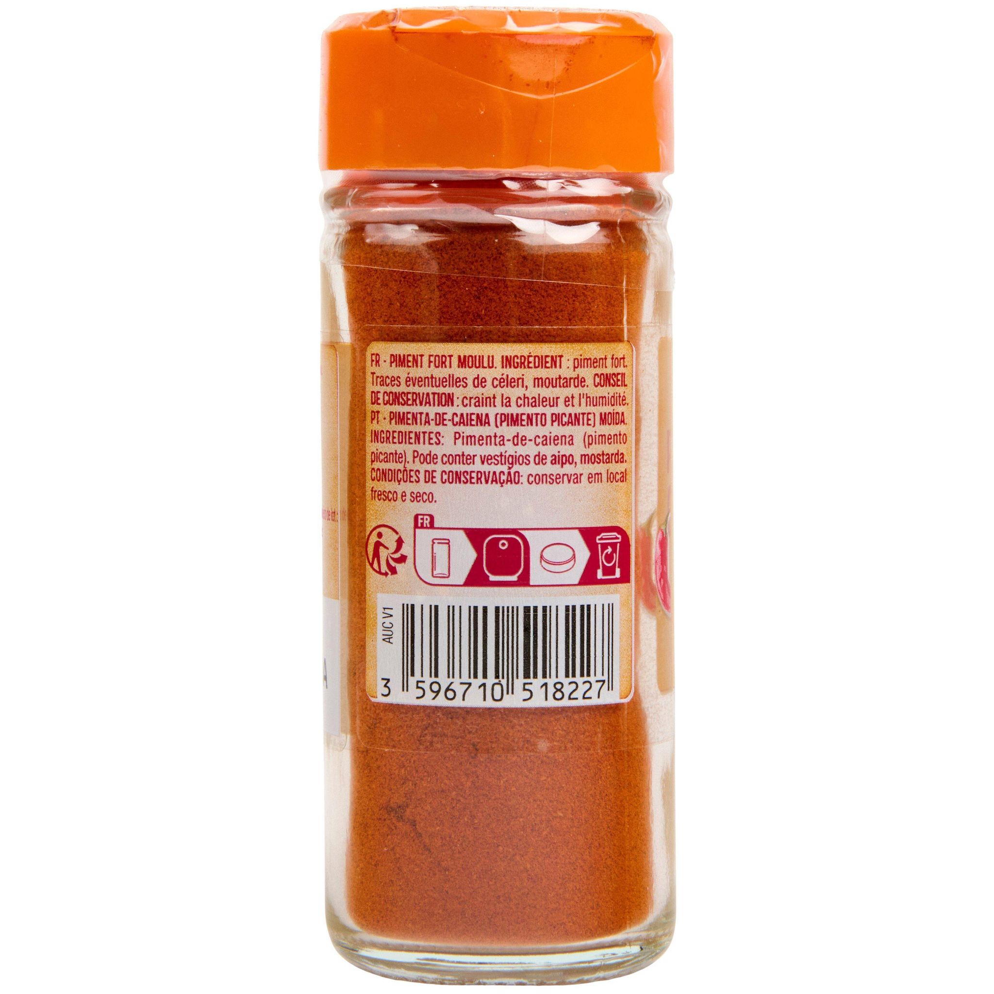 Voir la diapositive 3 : AUCHAN Piment de cayenne moulu 38g
