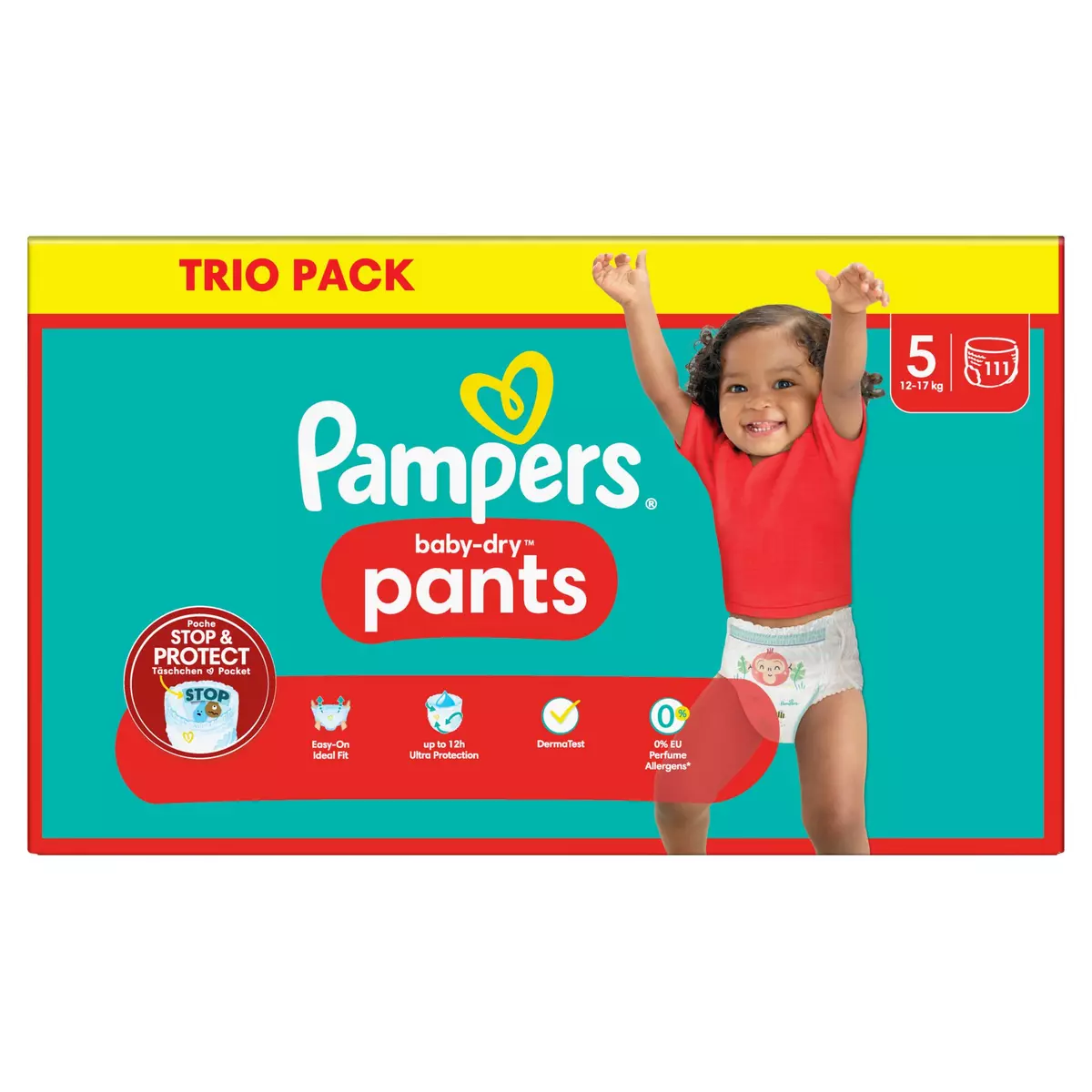 PAMPERS BABY DRY PANTS Taille 5 - 80 Couches culottes - 12/17 kg -  Cdiscount Puériculture & Eveil bébé