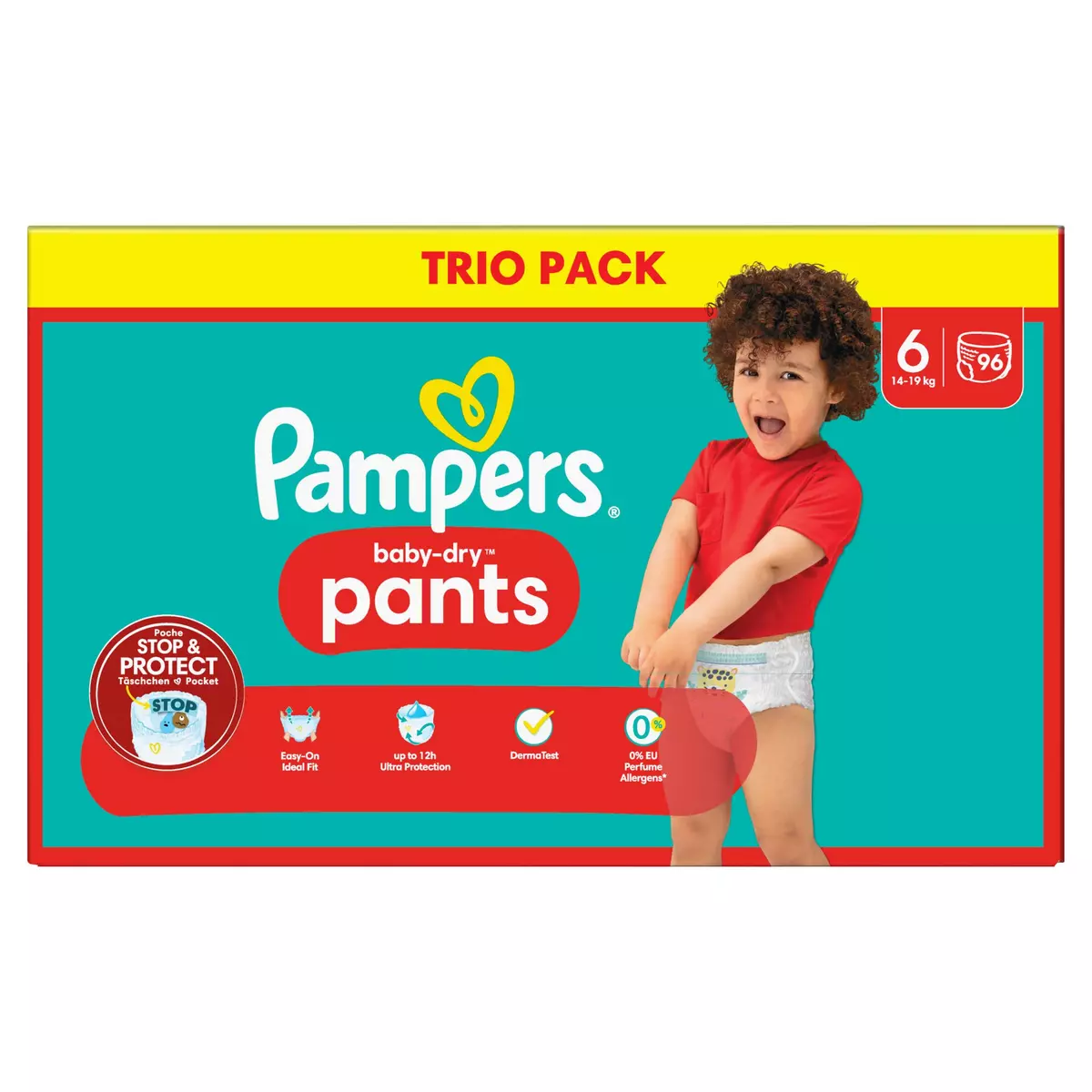 PAMPERS Baby-dry pants couches-culottes taille 6 (+15kg) 32 couches pas  cher 