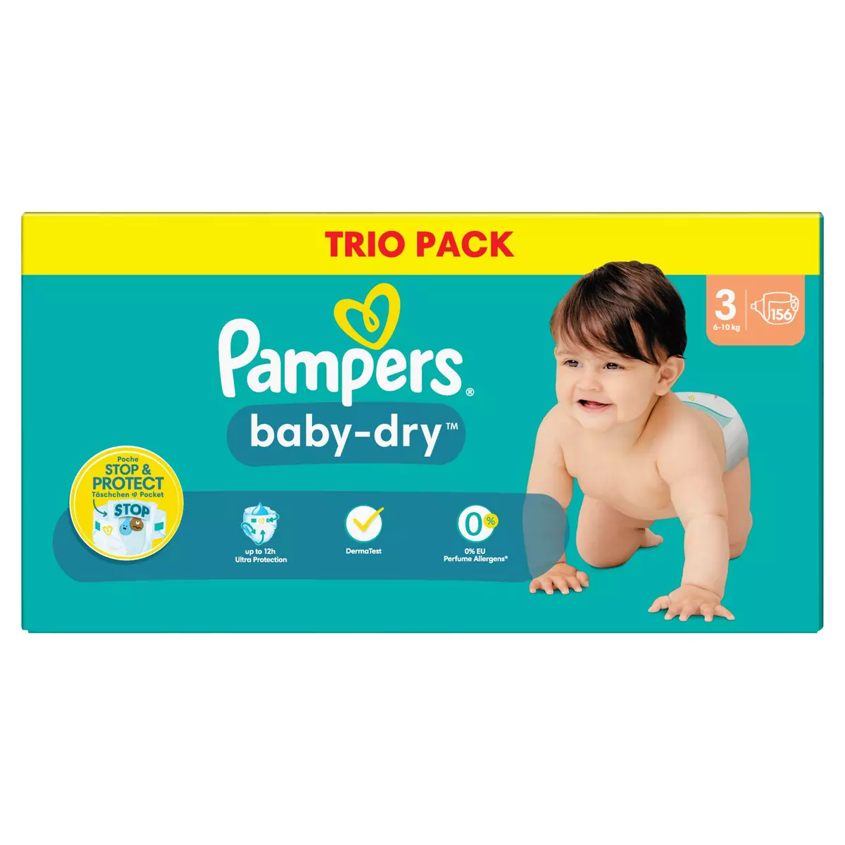 Couches Pampers Baby Dry - Ex : Trio Pack Taille 3 x156 couches