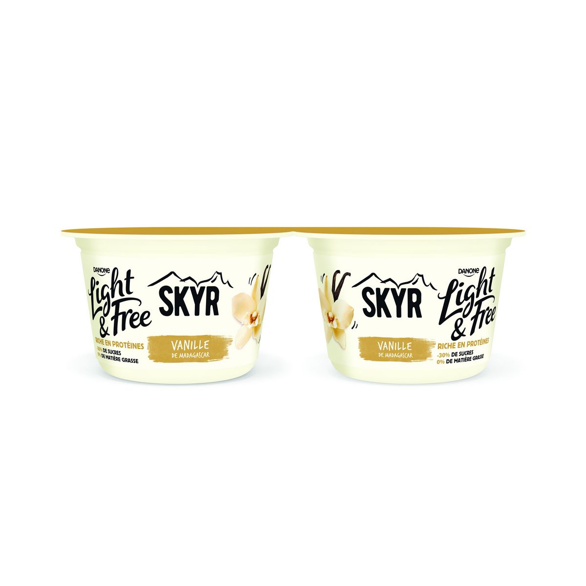 LIGHT&FREE Skyr à la vanille de Madagascar 0% MG 2x145g