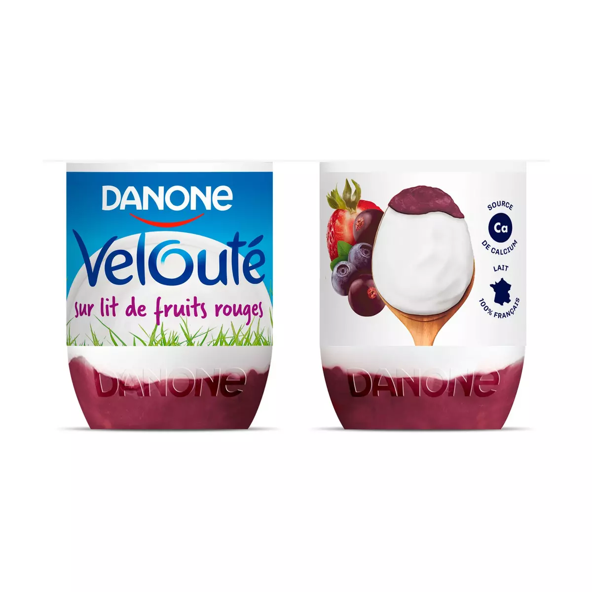 DANONE Velouté yaourt brassé sur lit de fruits rouges 4x125g