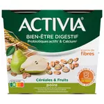 ACTIVIA Probiotique-yaourt céréales et poire 4x115g
