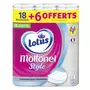 LOTUS Moltonel papier toilette blanc coussinet hyper absorbant 3 épaisseurs 18 rouleaux+6 offerts