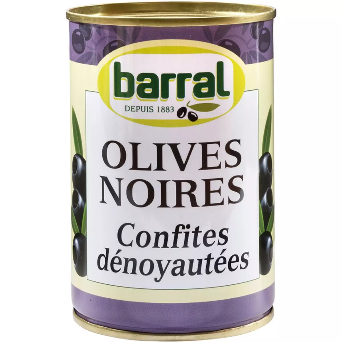 BARRAL Olives noires confites dénoyautées 400g