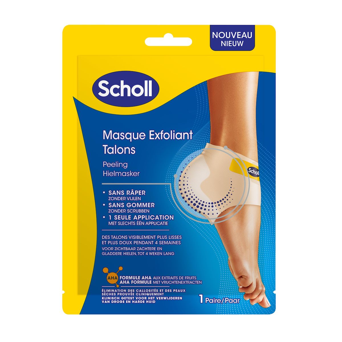 SCHOLL Masque exfoliant talons 1 paire