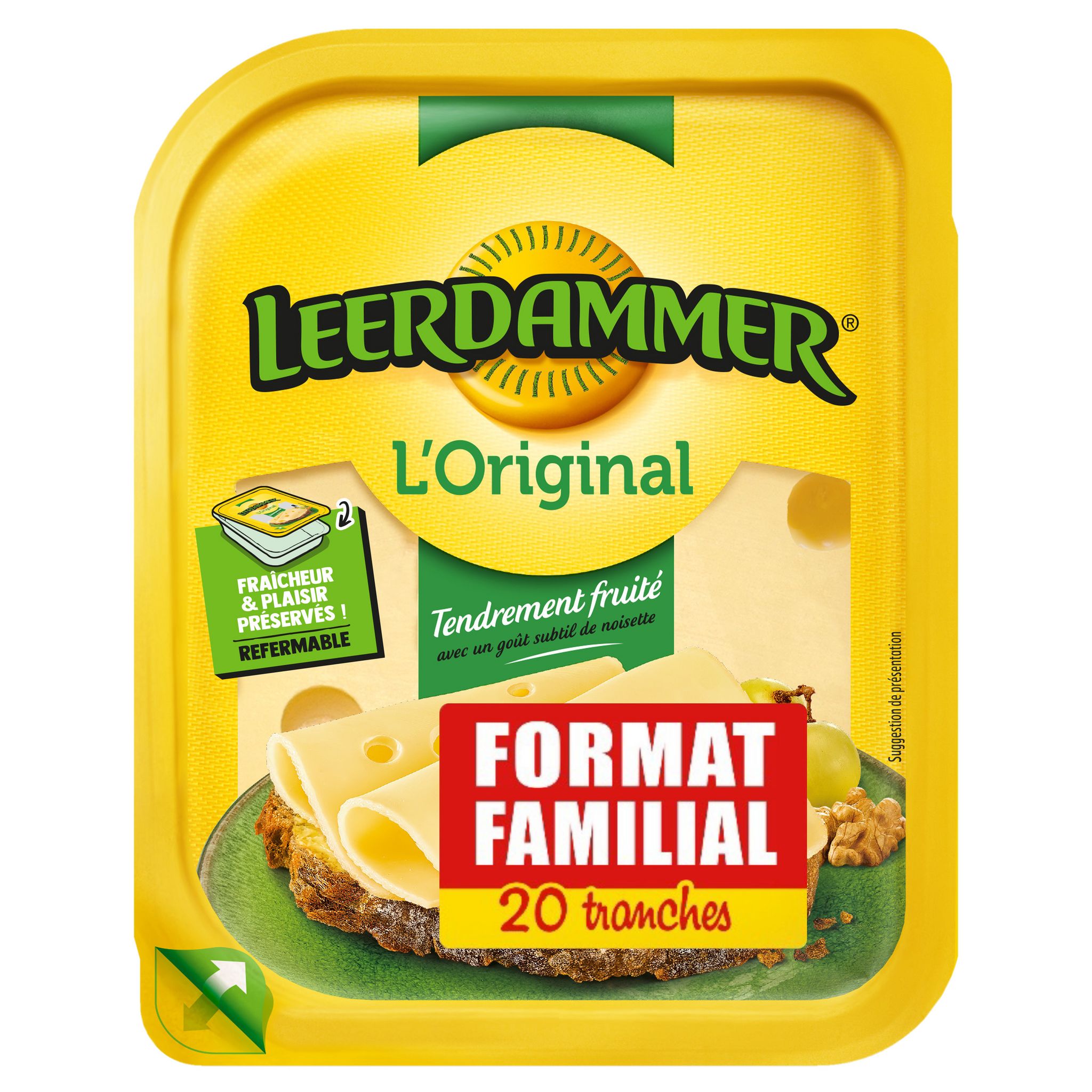 LEERDAMMER L'original fromage tendrement fruité 20 tranches 450g
