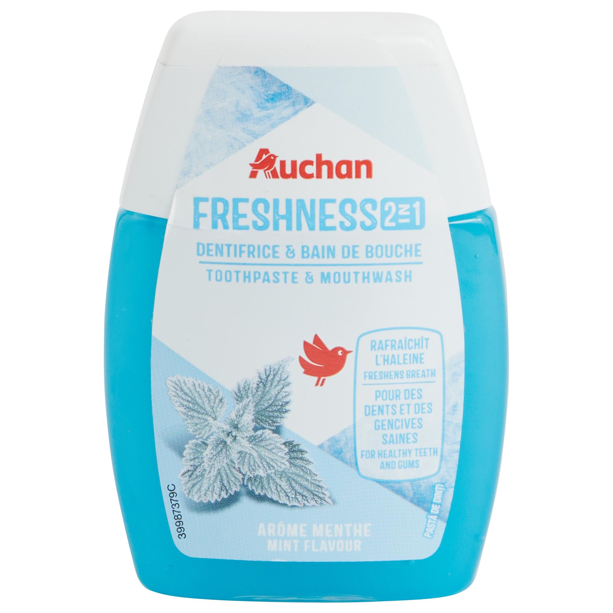 Voir la diapositive 3 : AUCHAN Dentifrice et bain de bouche fraicheur 75ml