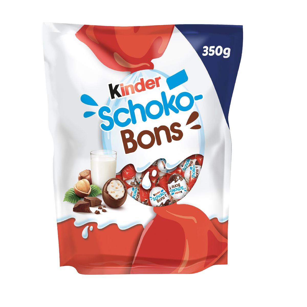 KINDER Schokobons Œufs en chocolat fourrés au lait et aux noisettes 350g