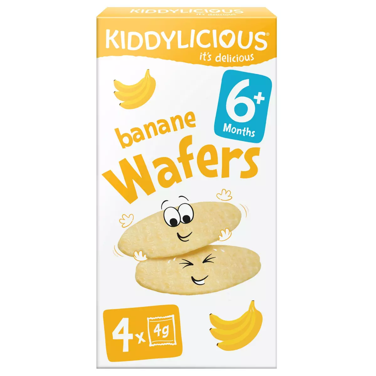 KIDDYLICIOUS Wafers banane dès 6 mois 4x2 pièces 16g