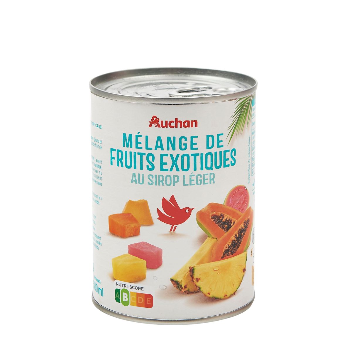 AUCHAN Mélange de fruits exotiques au sirop léger 340g