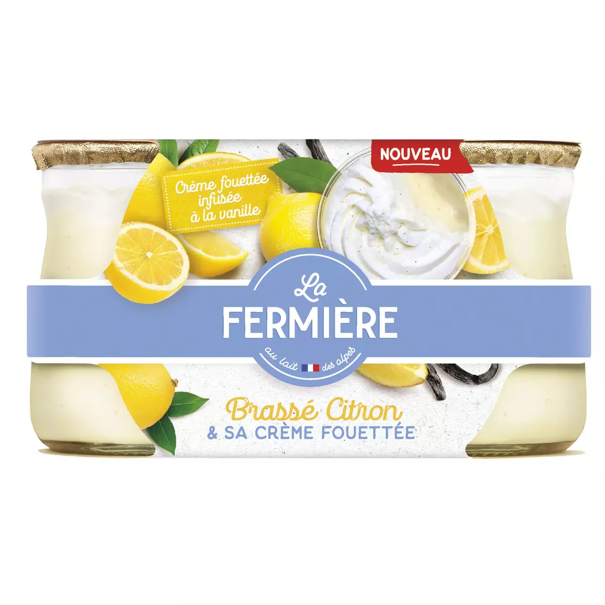 LA FERMIERE Yaourt brassé citron crème fouettée 2x120g