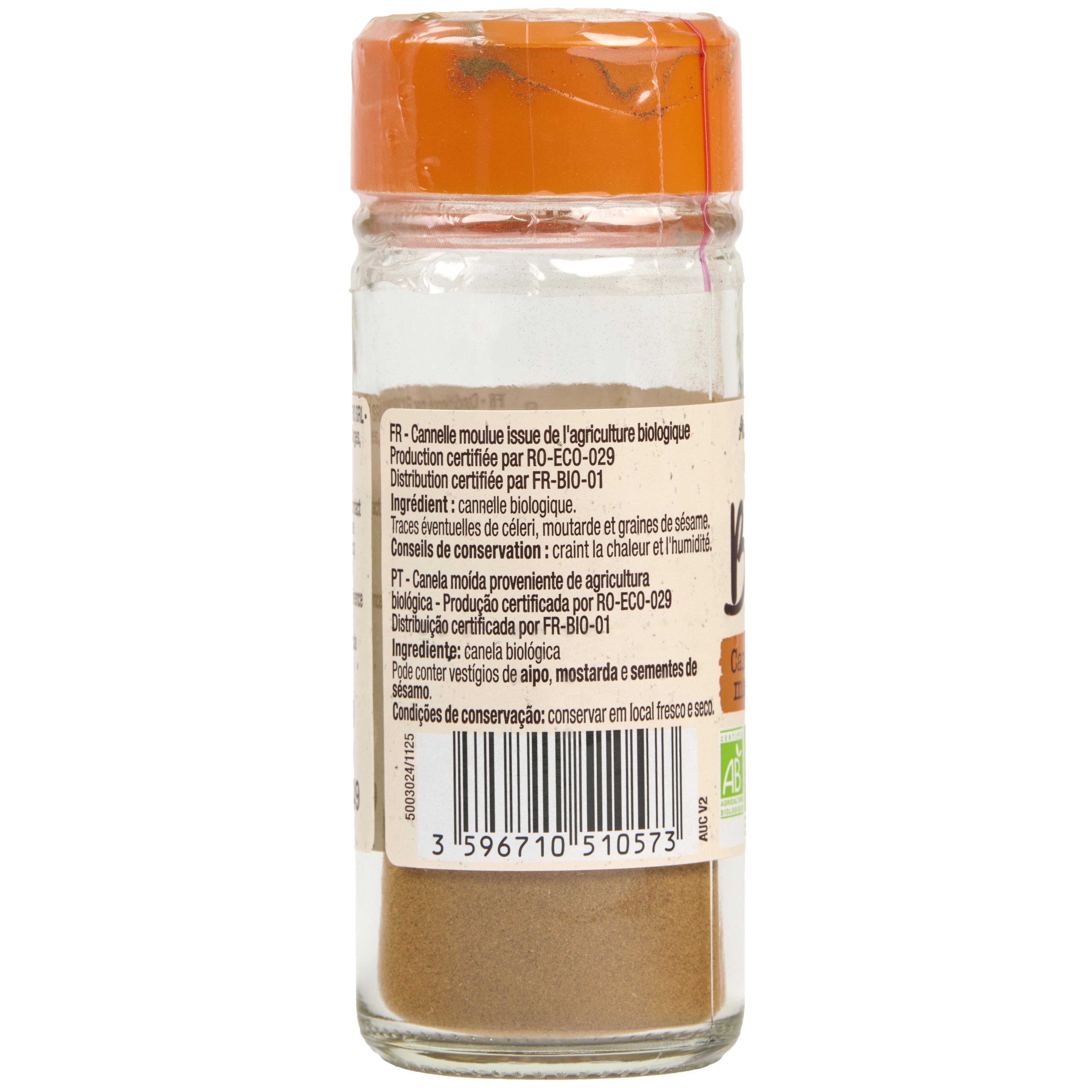 Voir la diapositive 2 : AUCHAN BIO Cannelle moulue 27g