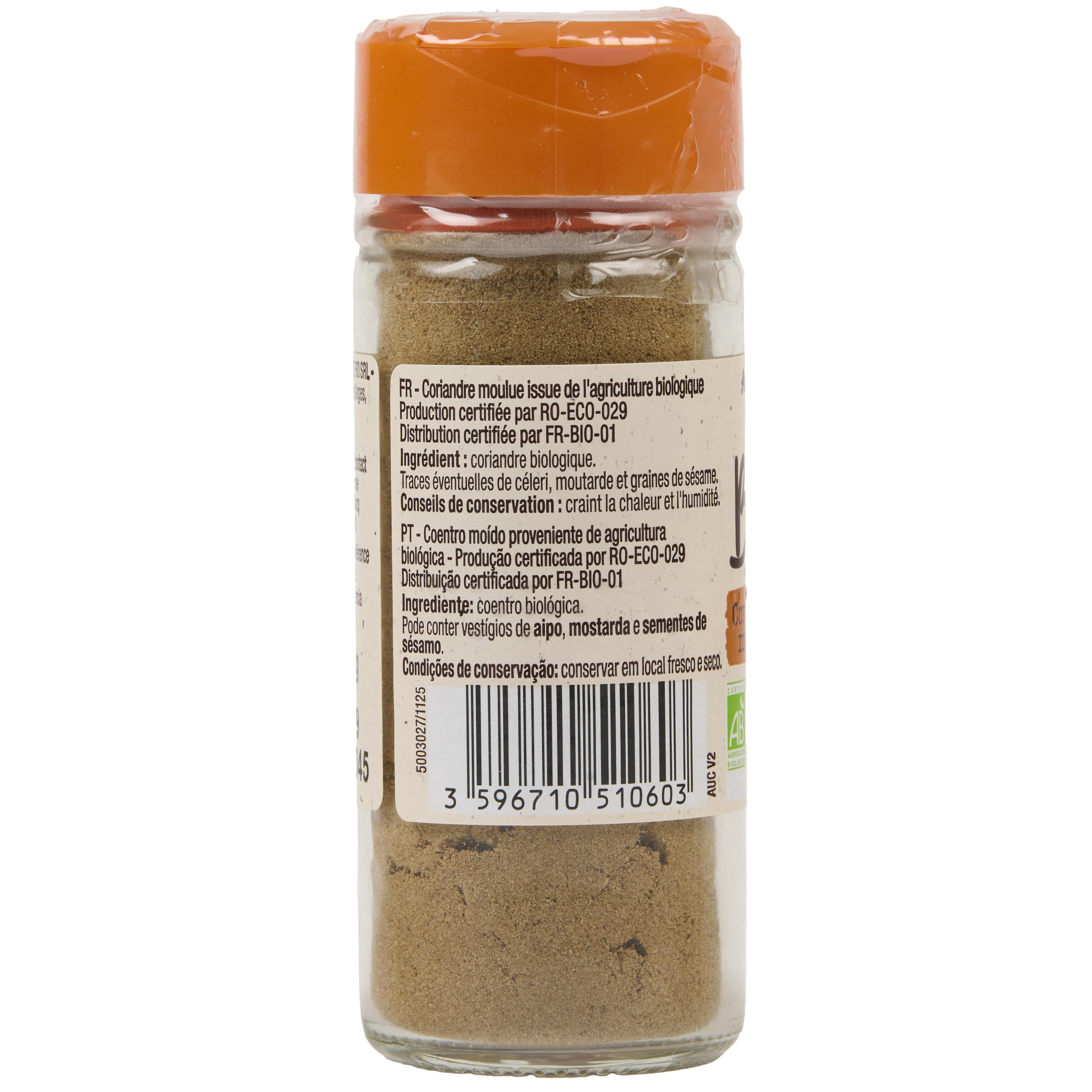Voir la diapositive 3 : AUCHAN BIO Coriandre moulue bio 32g