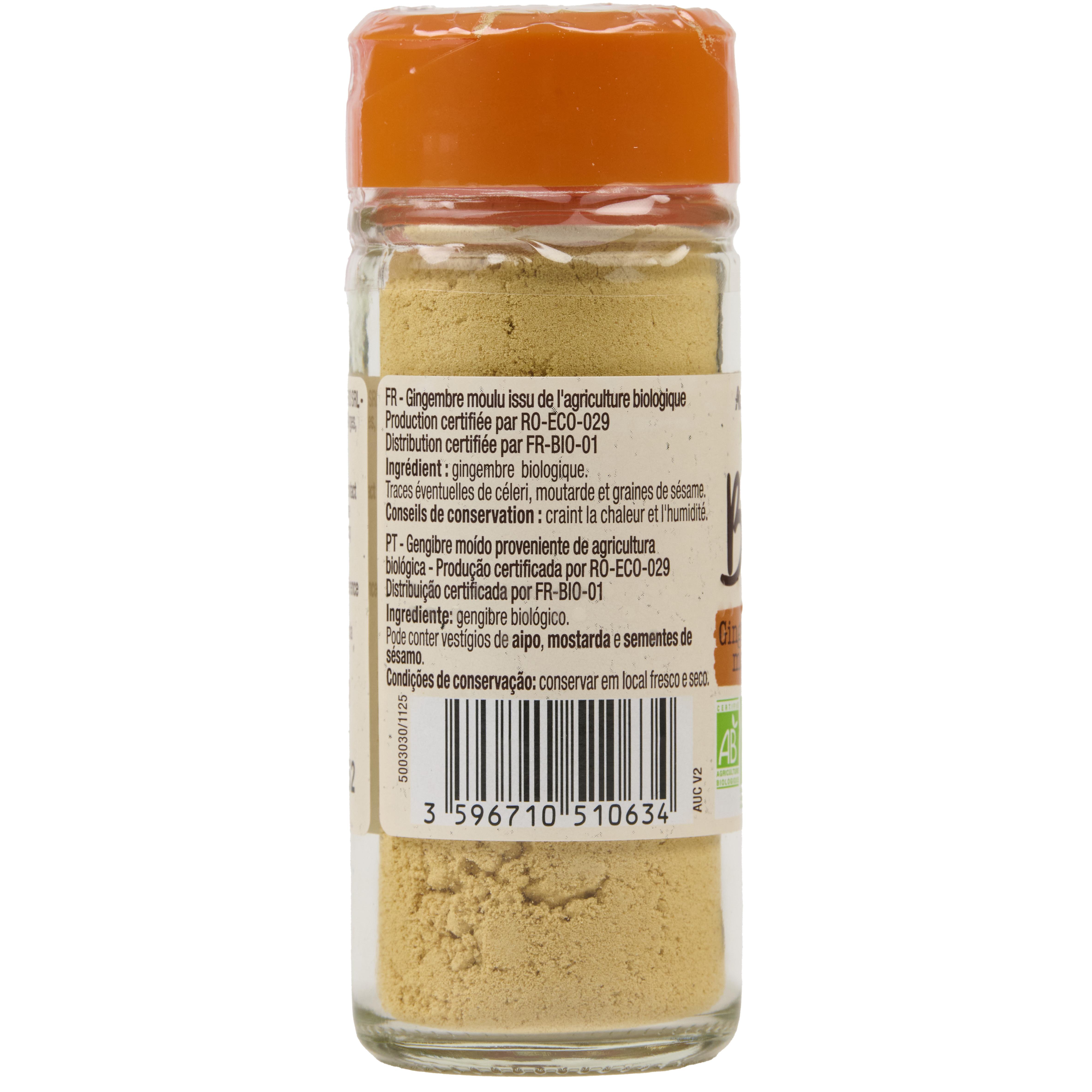 Voir la diapositive 2 : AUCHAN BIO Gingembre moulu 32g
