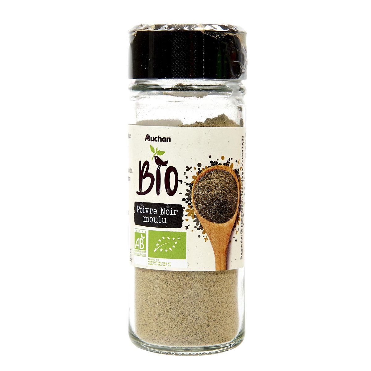 AUCHAN BIO Poivre noir moulu bio 38g