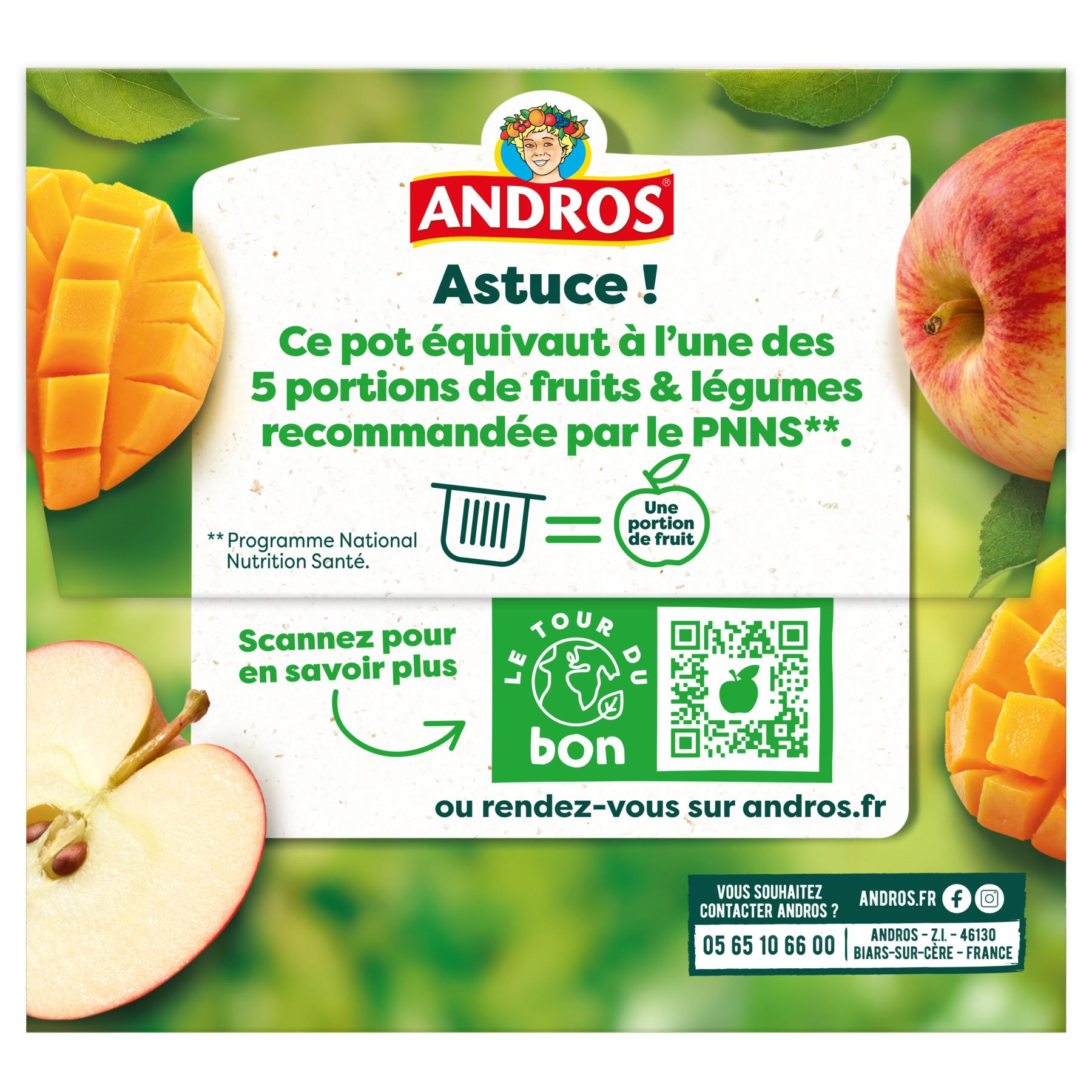 Voir la diapositive 3 : ANDROS Spécialité pomme mangue 4x100g