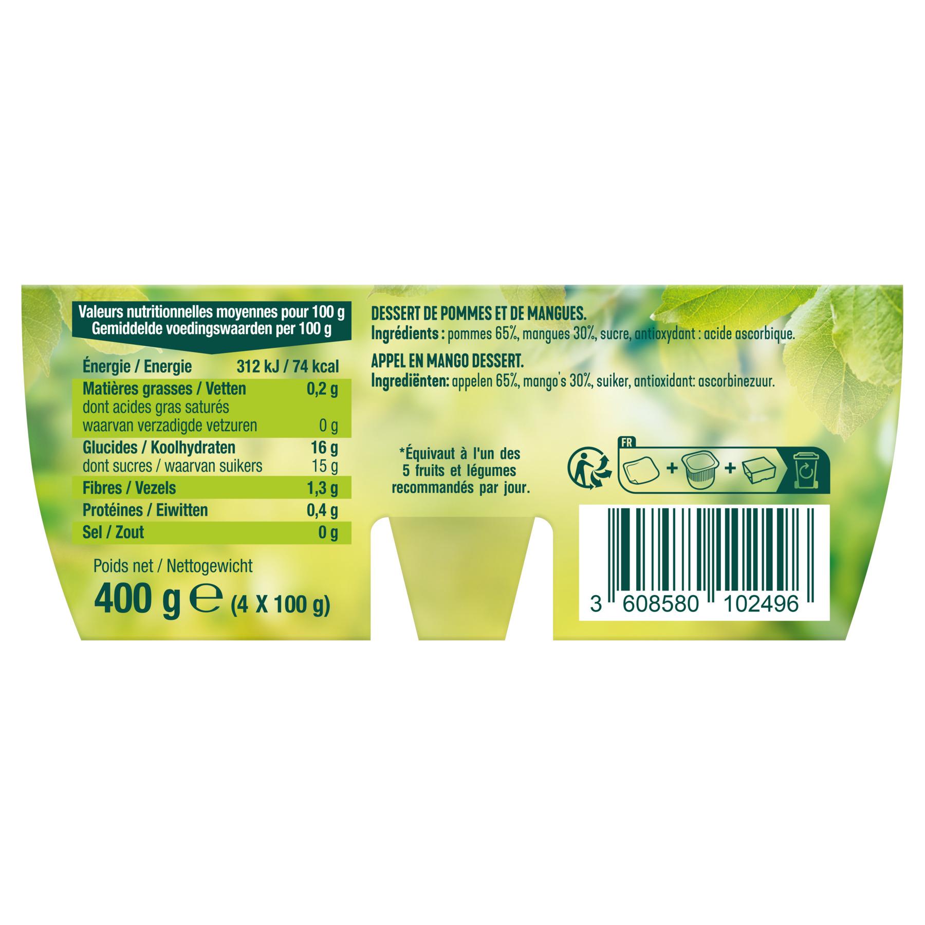 Voir la diapositive 4 : ANDROS Spécialité pomme mangue 4x100g
