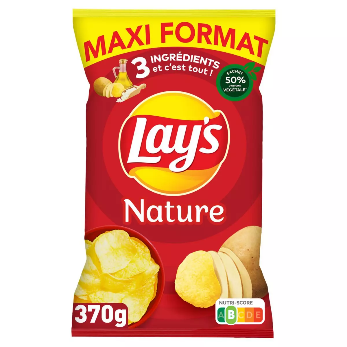 LAY'S Chips nature maxi format 370g
