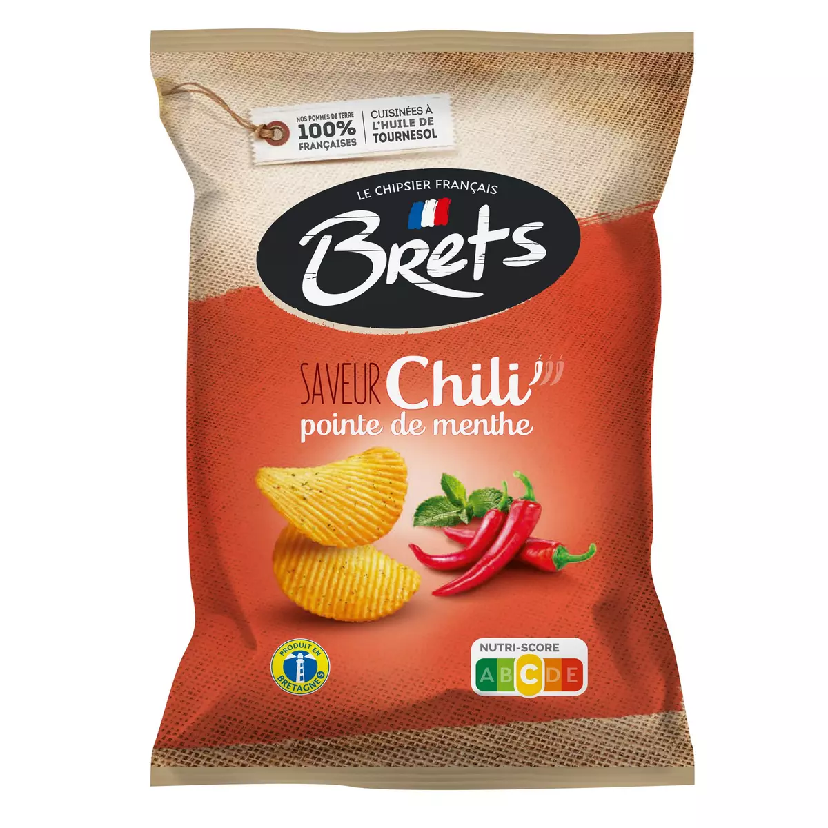 BRETS Chips saveur chili pointe de menthe 125g