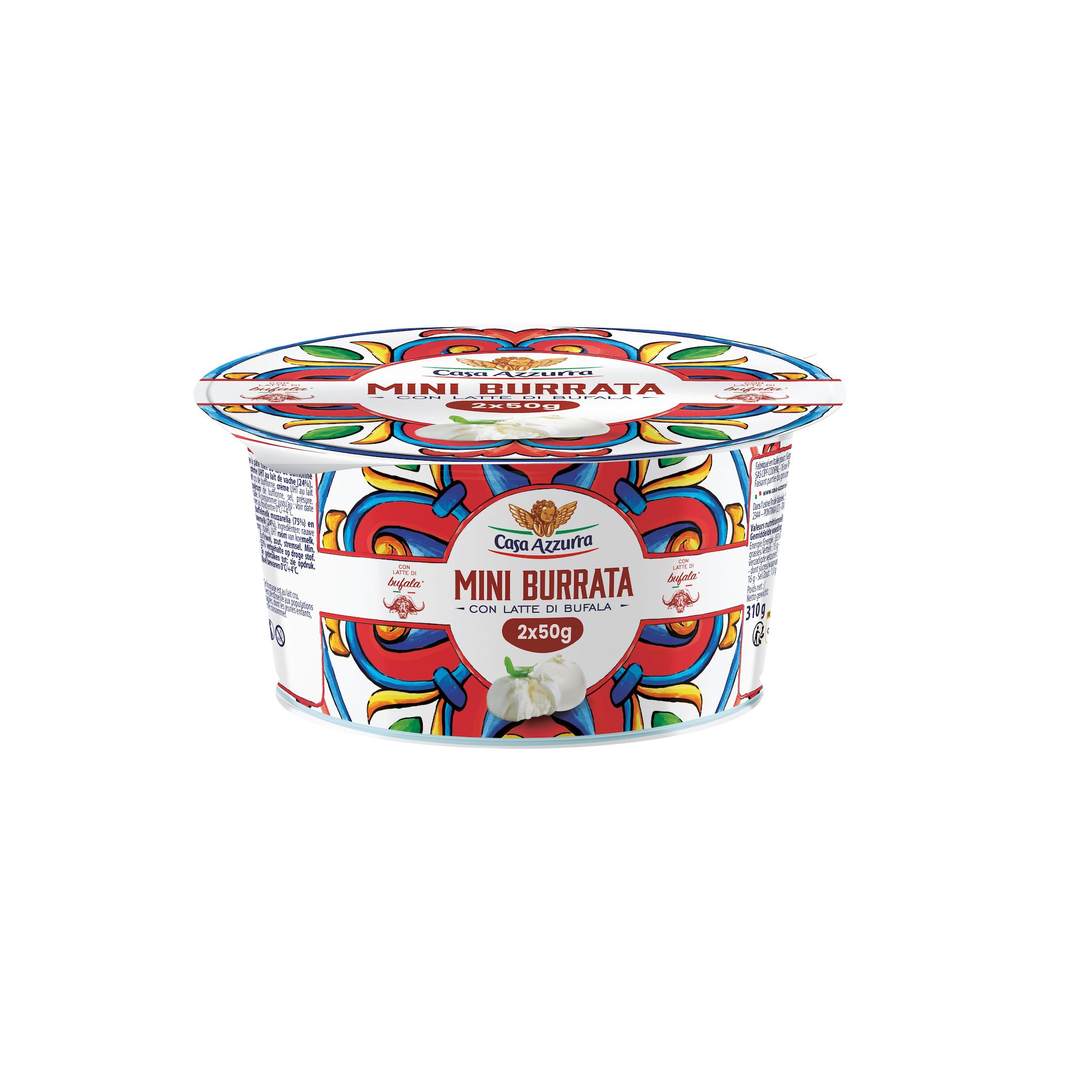 Voir la diapositive 2 : CASA AZZURRA Mini burrata con latte di bufala 2x50g