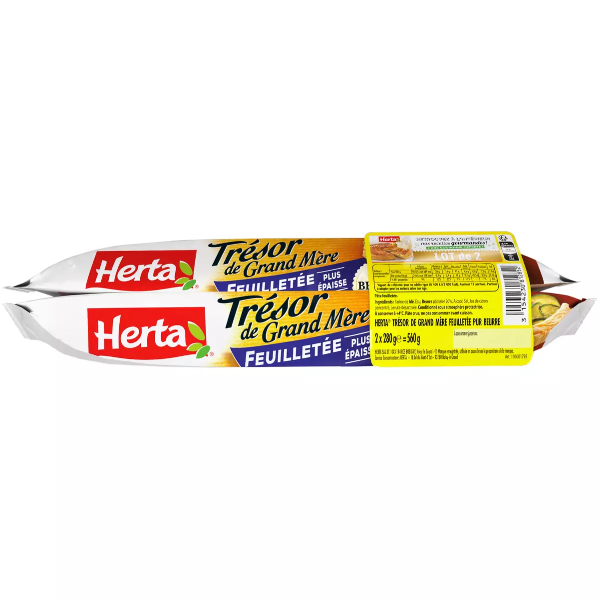 HERTA Trésor de Grand-Mère pâte feuilletée pur beurre 2x280g