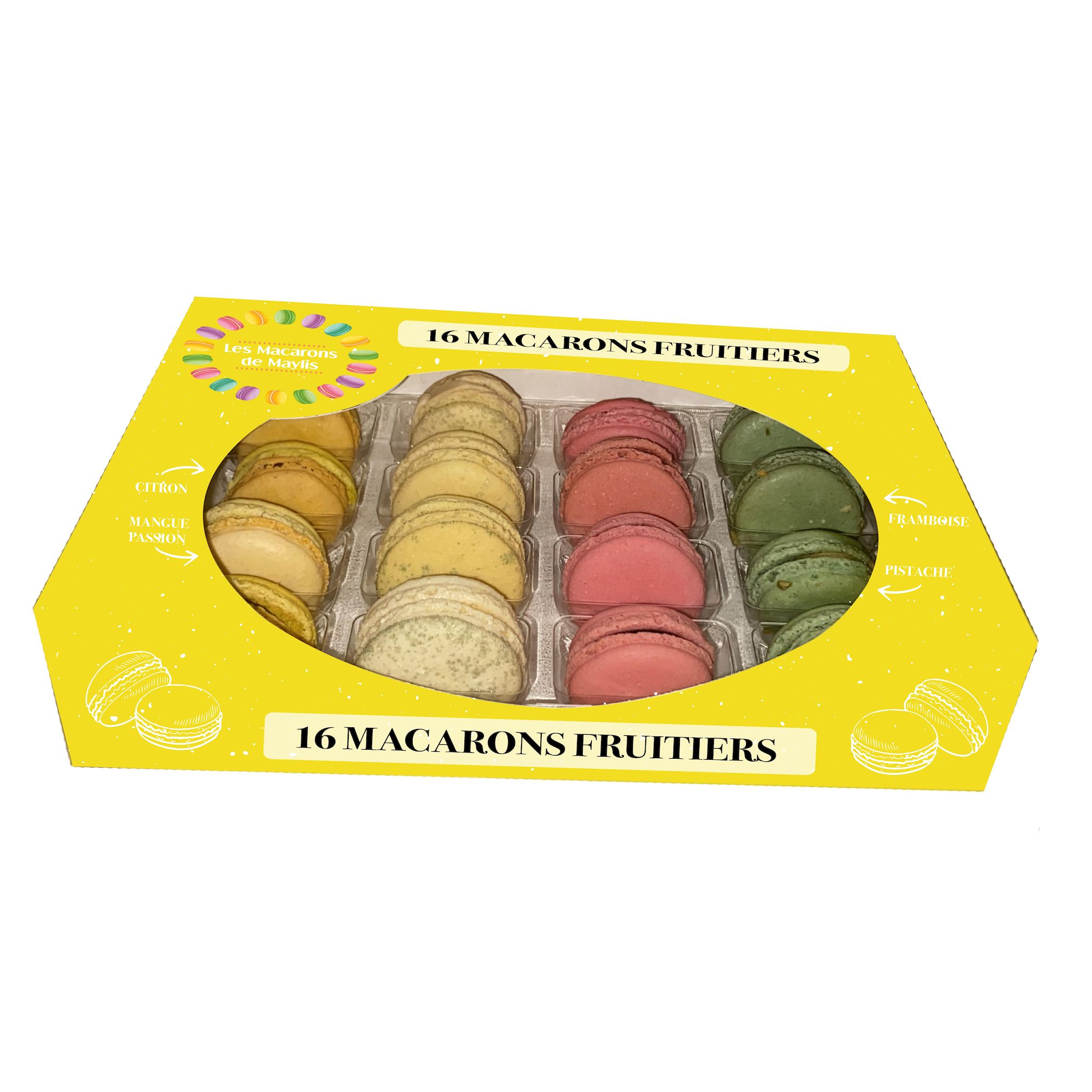 LES MACARONS DE MAYLIS Macarons fruitiers 16 pièces 192g