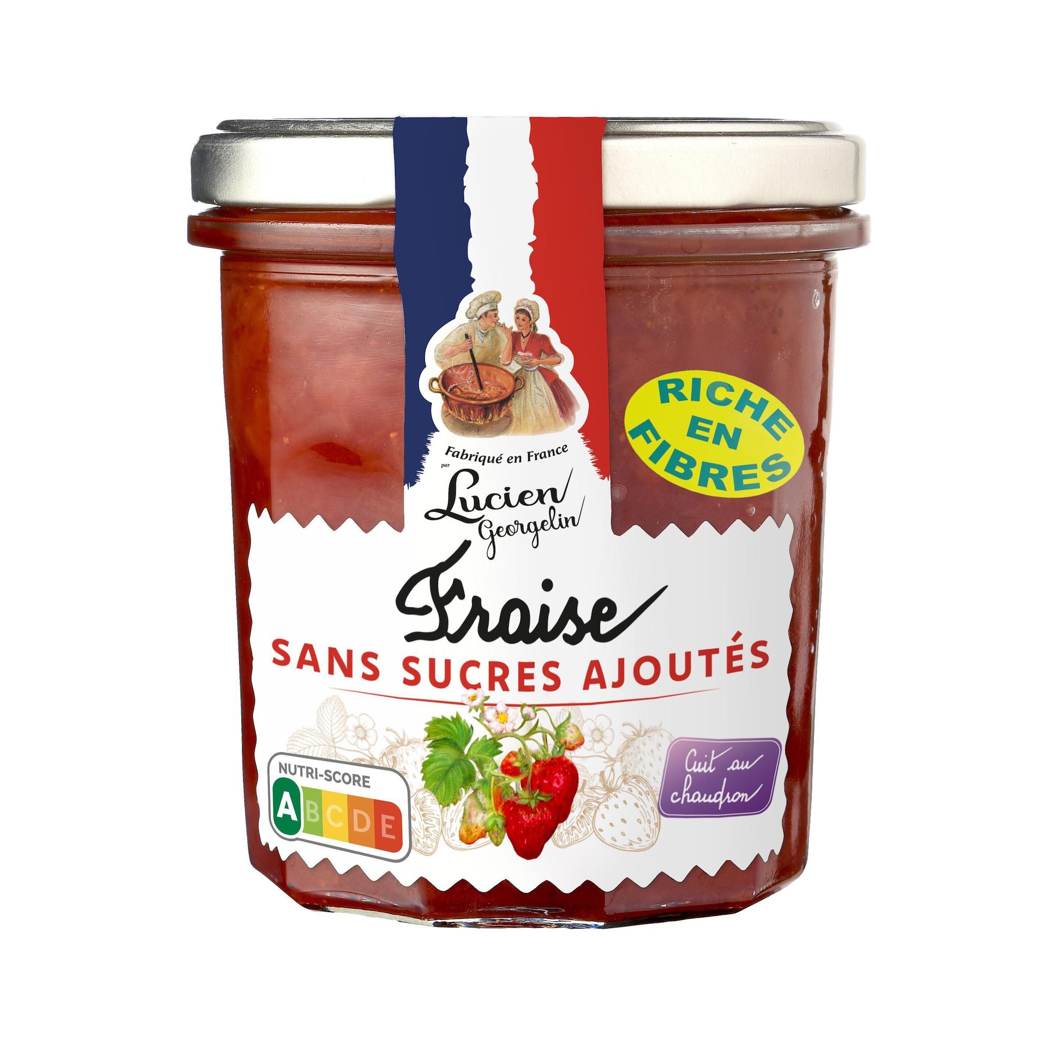 Voir la diapositive 2 : LUCIEN GEORGELIN Confiture de fraise sans sucres ajoutés 320g