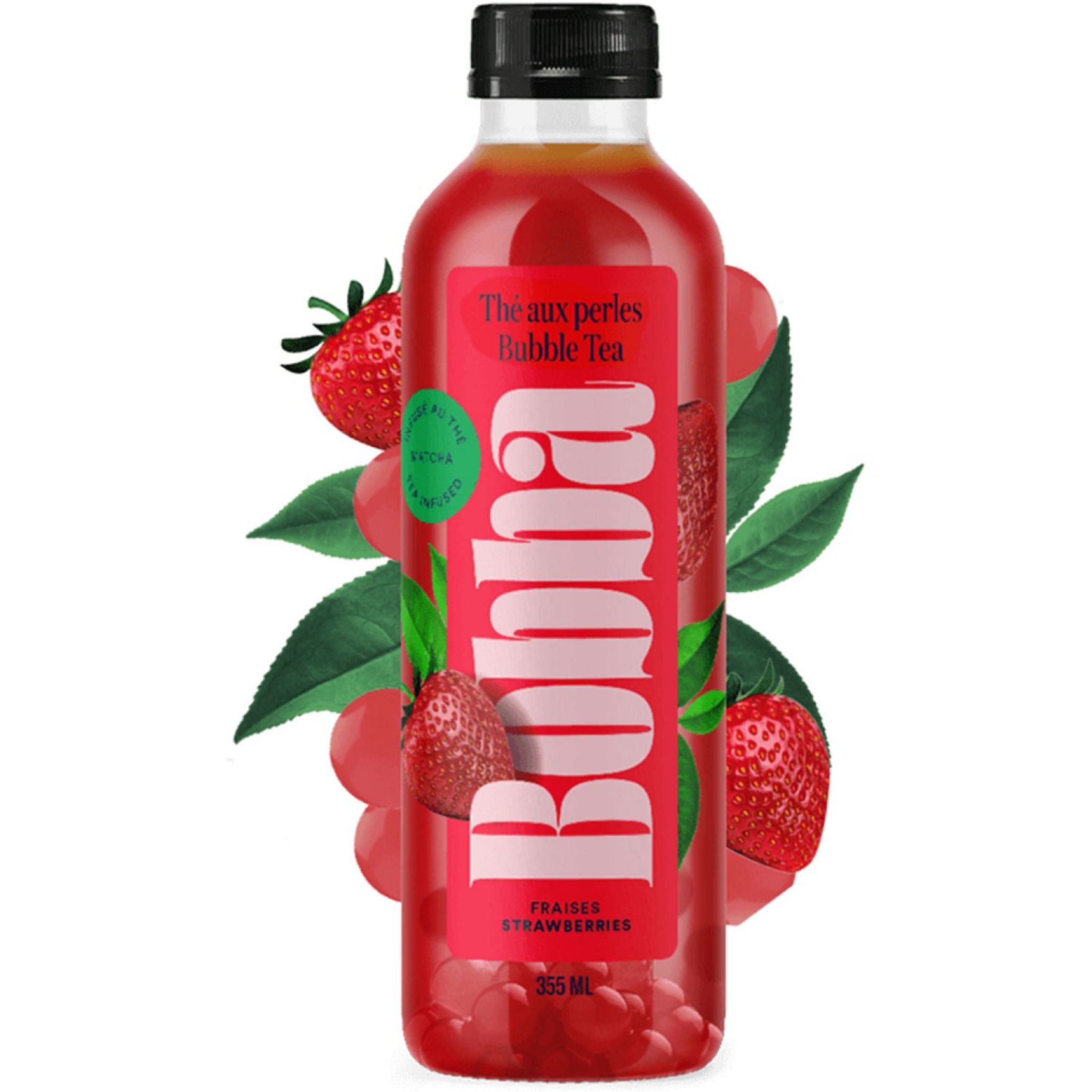 BOBBA Thé aux perles bubble tea fraise 355ml