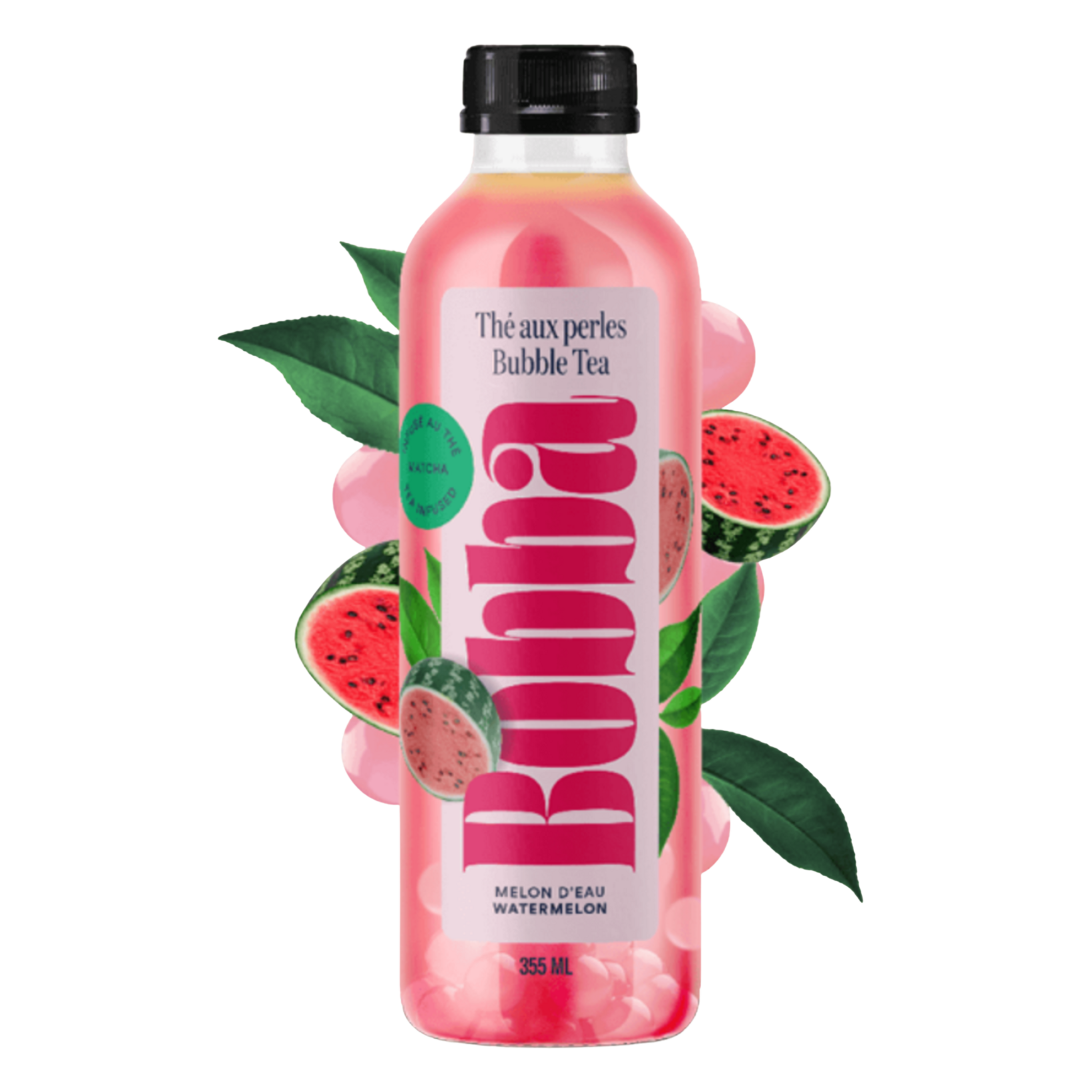 BOBBA Thé aux perles bubble tea pastèque 355ml