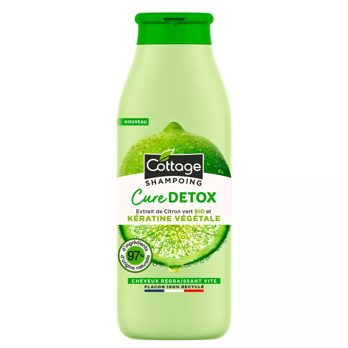 COTTAGE Shampooing cure detox citron vert bio et kératine végétale 250ml