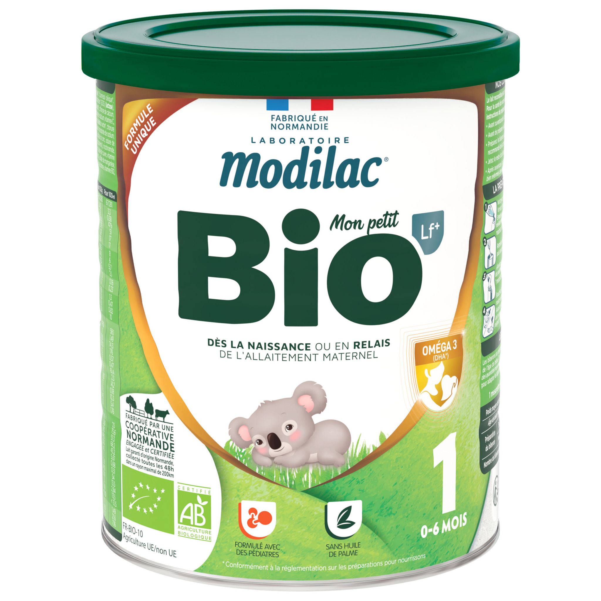 Voir la diapositive 2 : MODILAC Lait 1er âge en poudre bio dès la naissance 800g