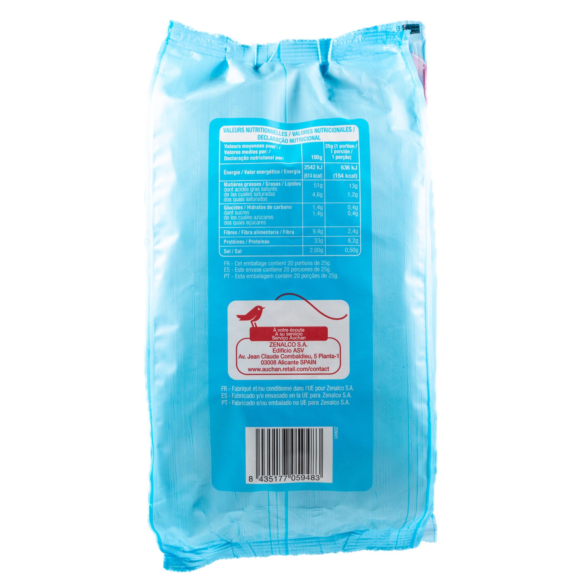 Voir la diapositive 2 : AUCHAN Graines de tournesol 500g