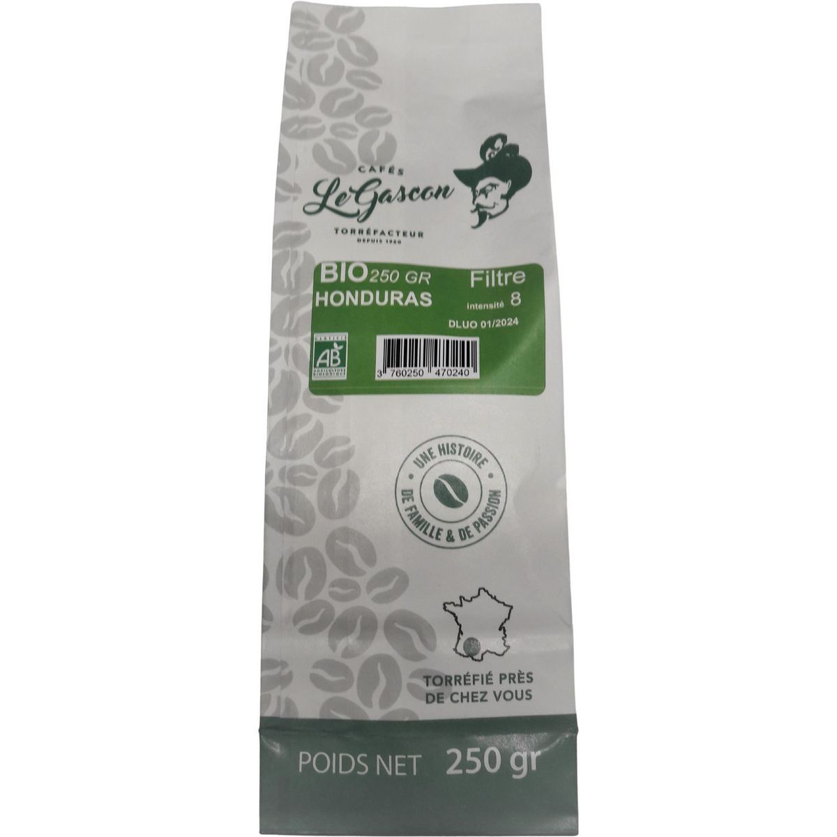 LE GASCON Café moulu bio Honduras intensité 8 250g