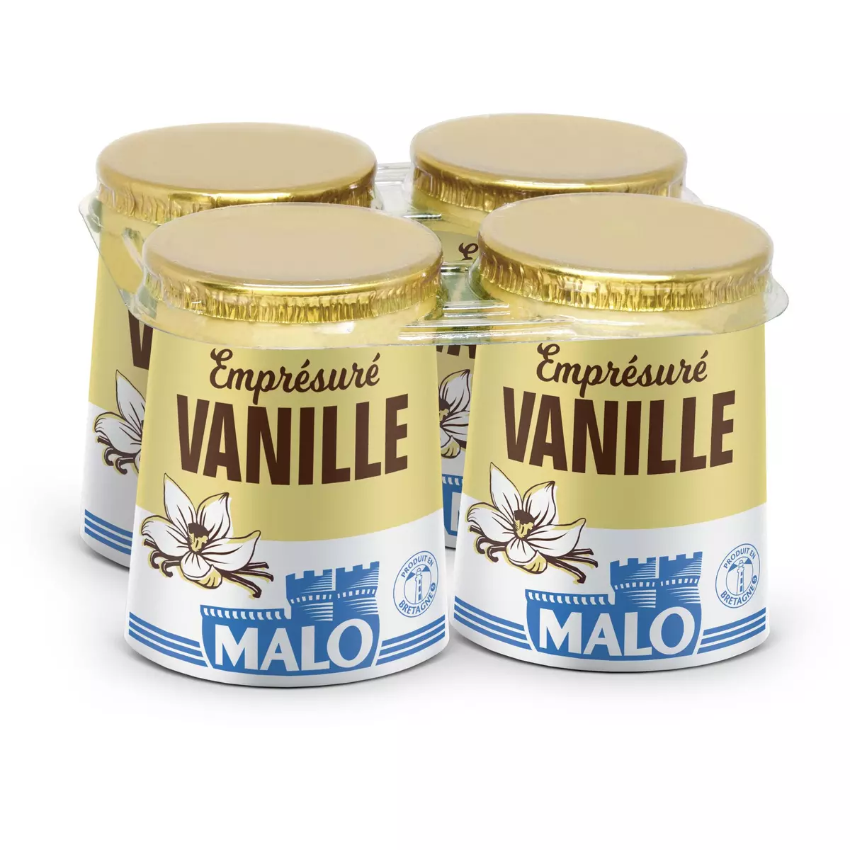 MALO Yaourt emprésuré à la vanille 4x125g