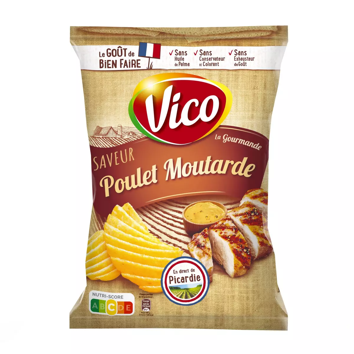 VICO Chips ondulées La Gourmande saveur poulet moutarde 120g