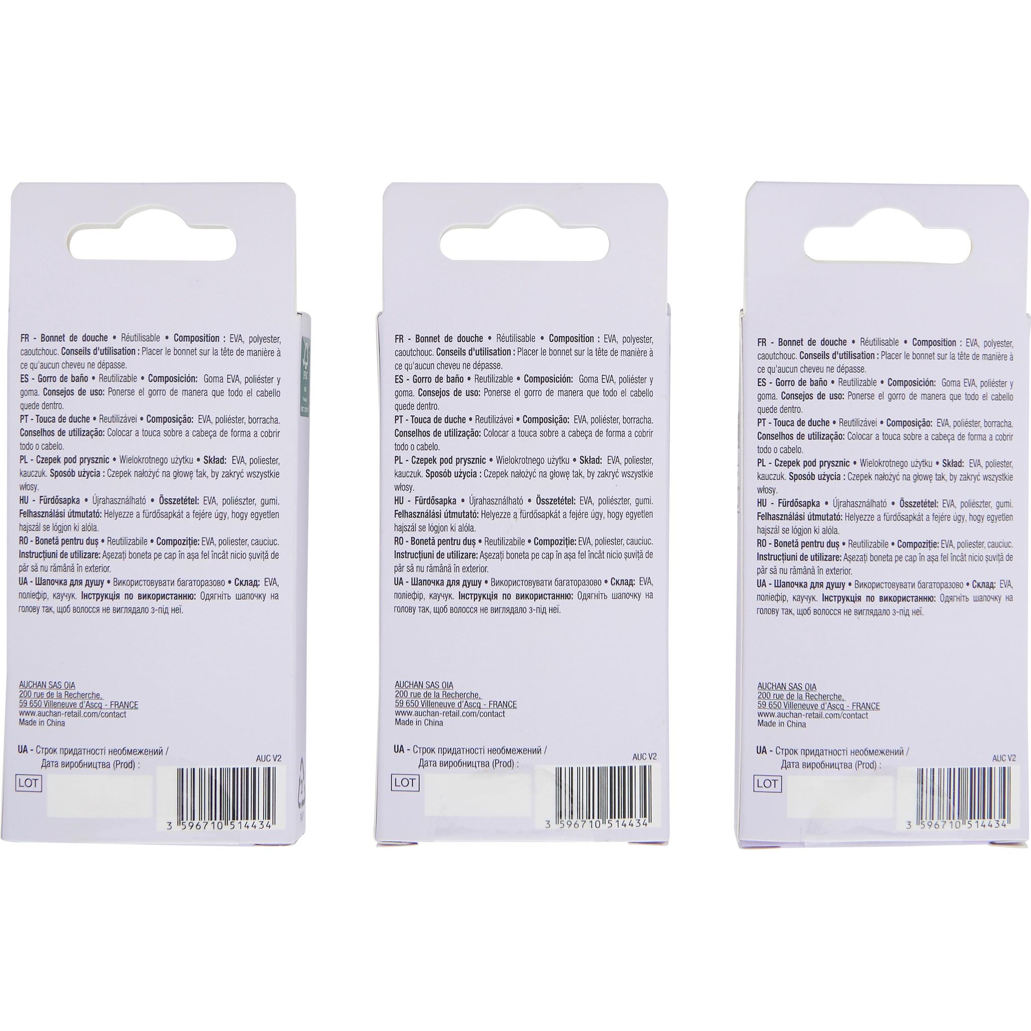 Voir la diapositive 4 : COSMIA Bonnet de douche coloris aléatoire 1 pièce