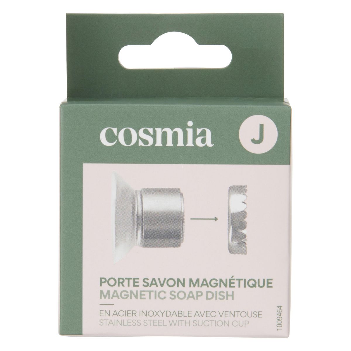 COSMIA Porte savon magnétique métal ventouse 1 pièce