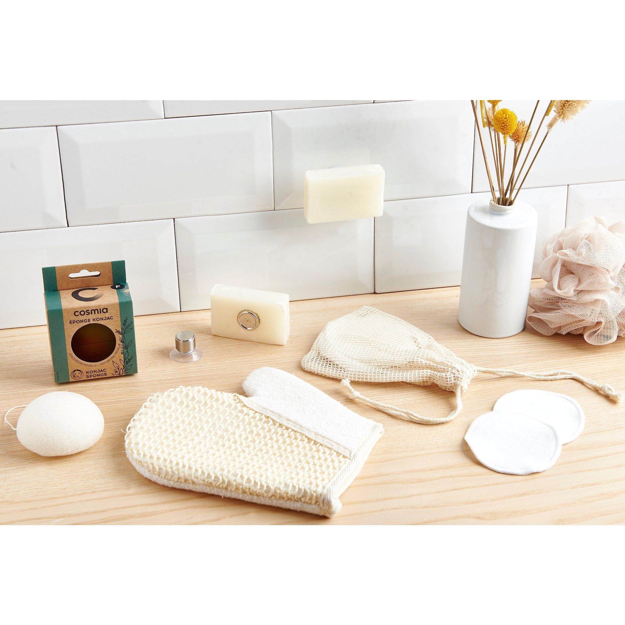 Voir la diapositive 3 : COSMIA Disques à démaquiller lavables avec un filet de lavage 6 disques + 1 filet