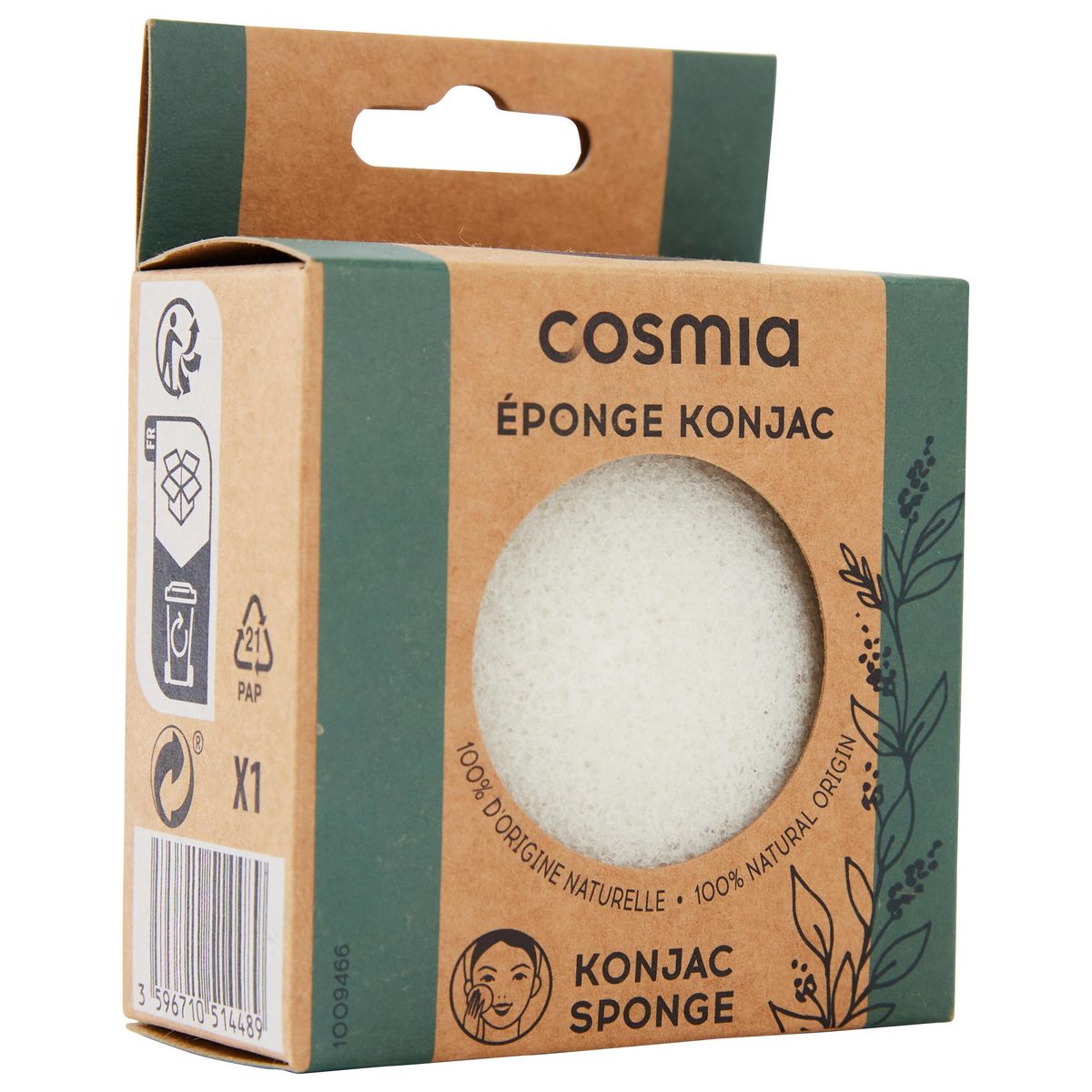 COSMIA Eponge Konjac 1 éponge