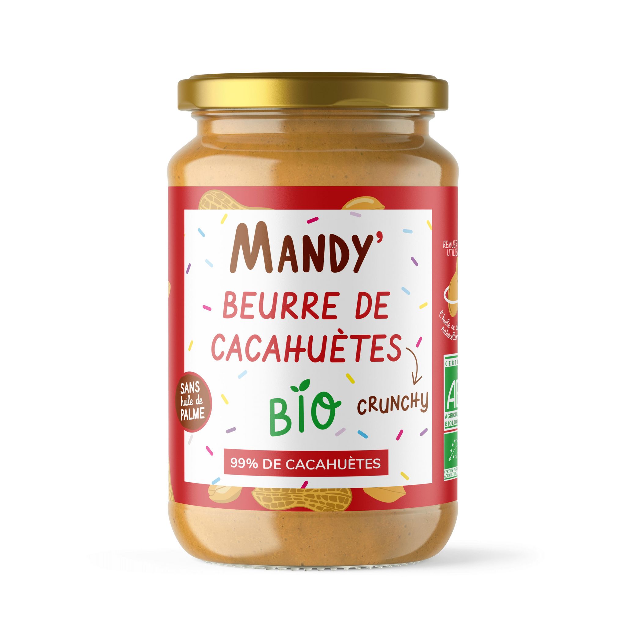 MANDY' Beurre de cacahuètes crunchy bio 340g