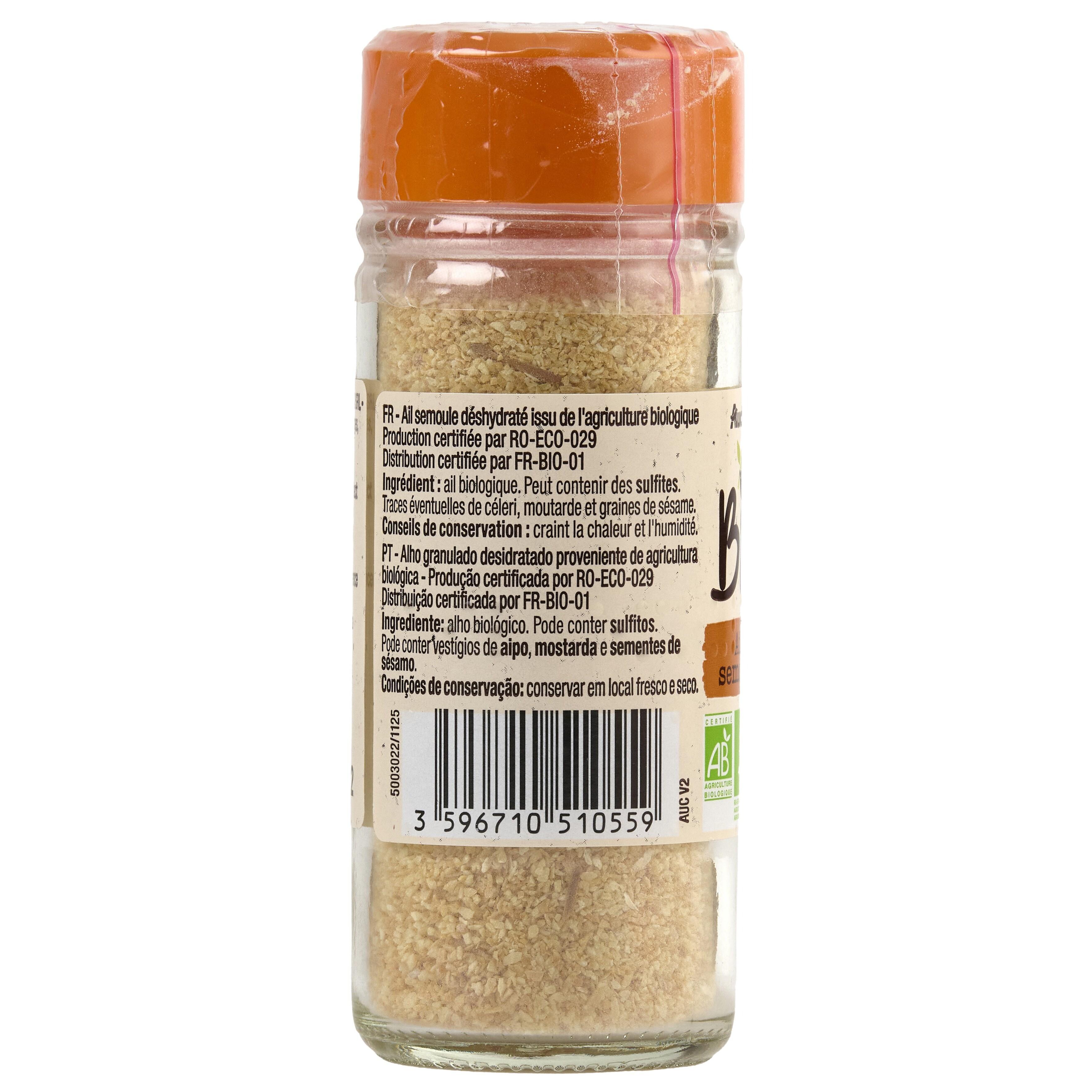 Voir la diapositive 3 : AUCHAN BIO Ail en semoule 52g