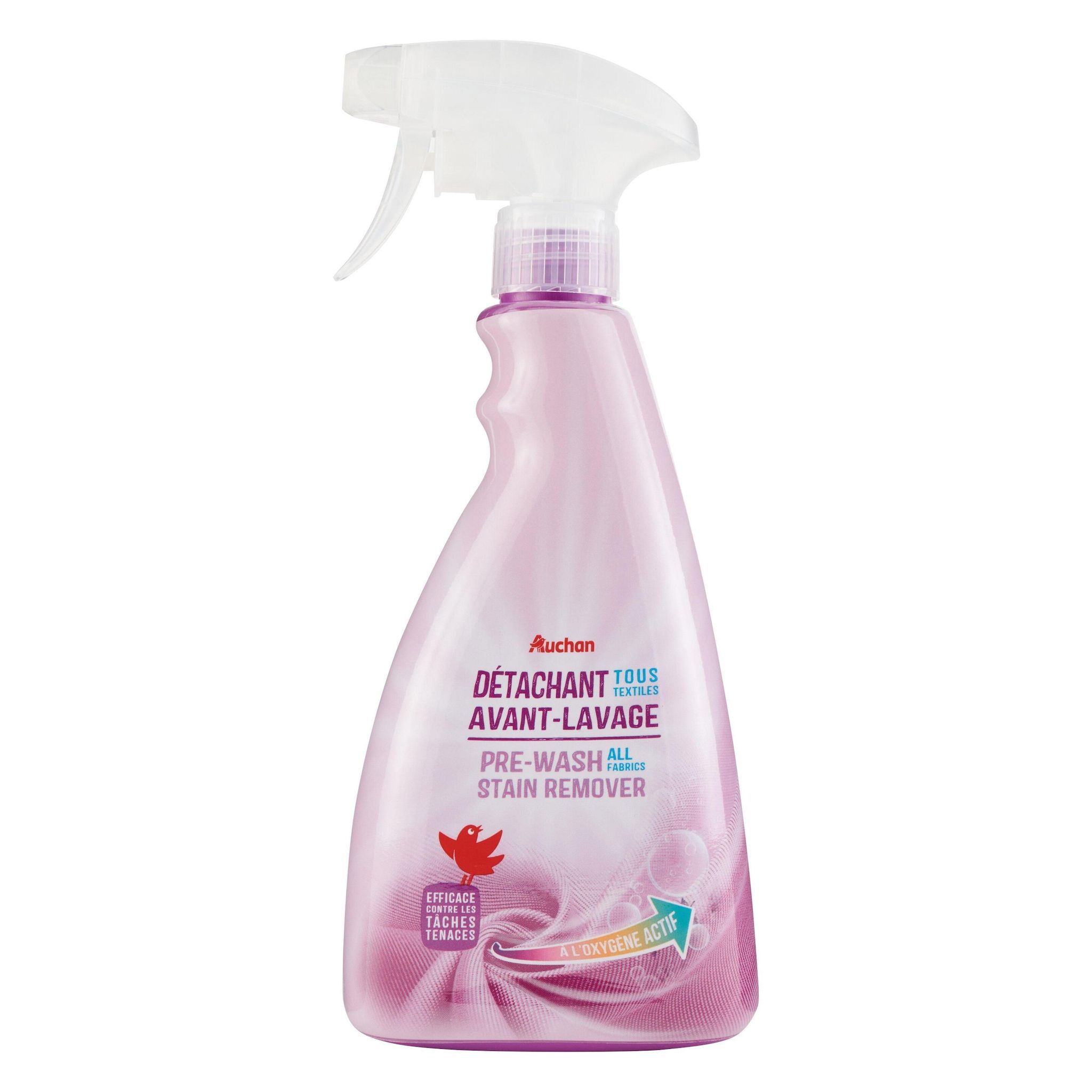Voir la diapositive 3 : AUCHAN Spray détachant avant lavage tous textiles 500ml