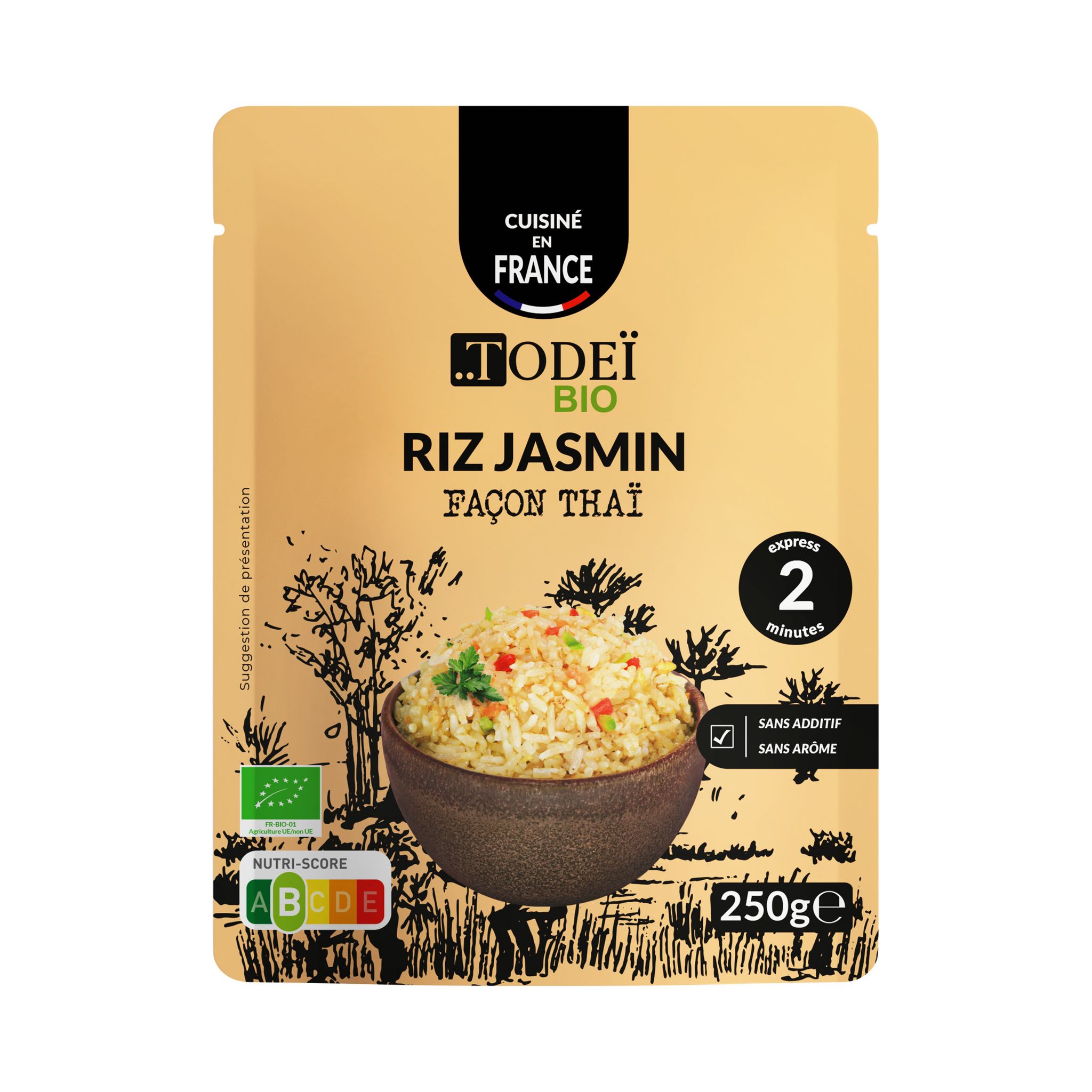 TODEI Riz jasmin bio façon thaï sachet express 250g pas cher - Auchan.fr