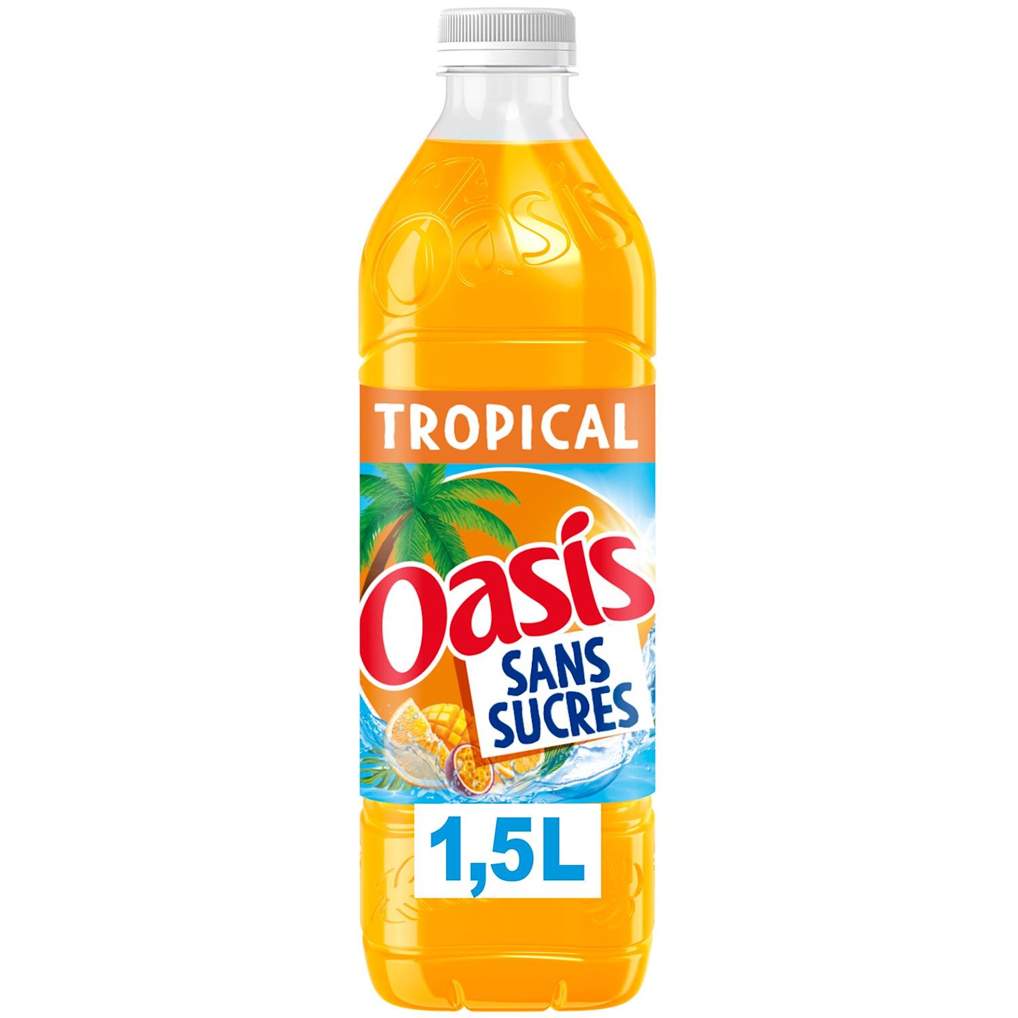 Voir la diapositive 2 : OASIS Boisson aux fruits saveur tropical sans sucres 1.5l