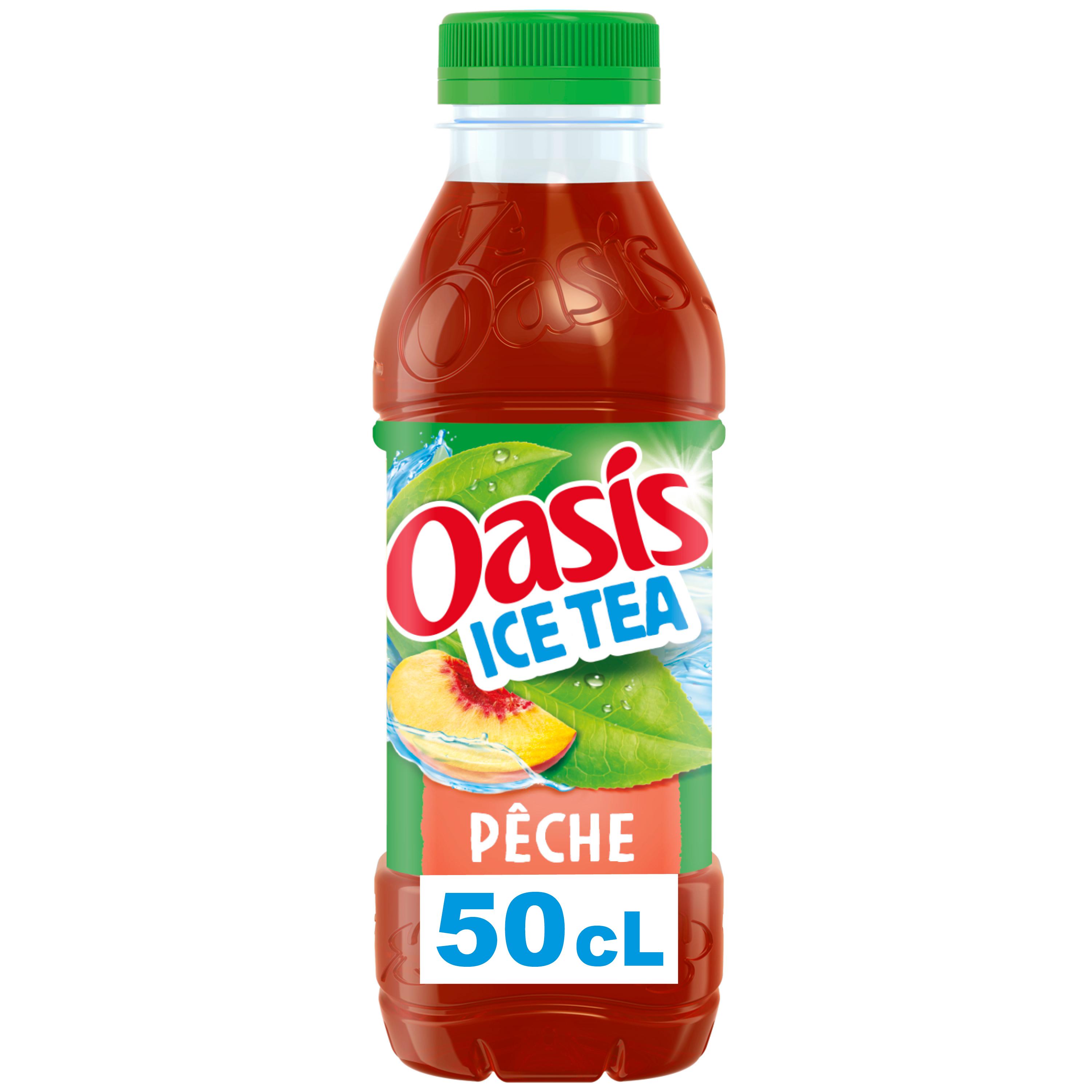 Voir la diapositive 2 : OASIS Ice Tea Boisson au thé glacé saveur pêche bouteille 50cl