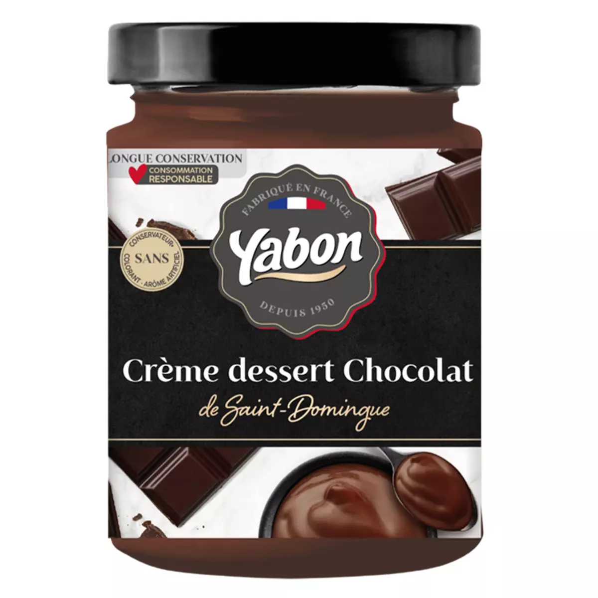 YABON Crème dessert chocolat de Saint Domingue 500g