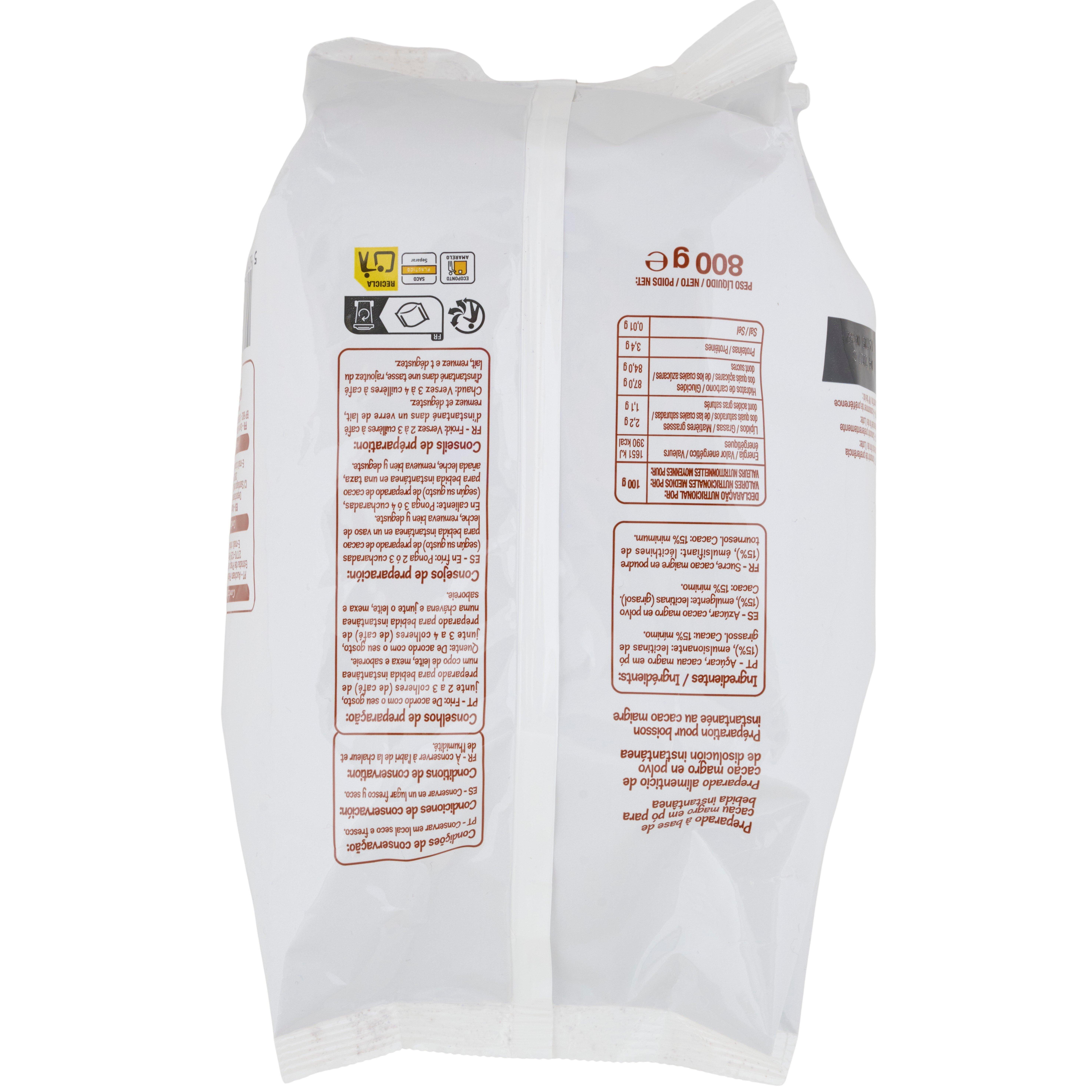 Voir la diapositive 3 : POUCE Chocolat instantané en poudre cacao maigre 800g