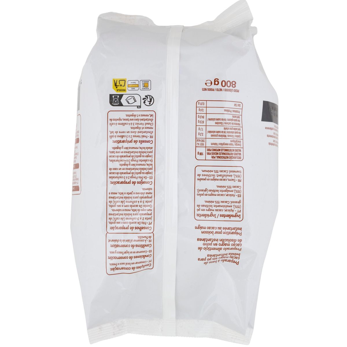 POUCE Chocolat instantané en poudre cacao maigre 800g